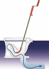 Применение прочистки засора унитаза General Pipe Cleaners Utility 3JH